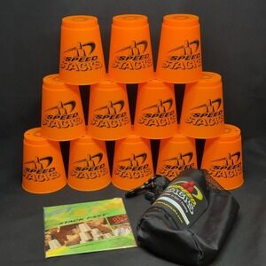 Vintage Speed Stacks Sport‎ Stacking Cups Set WSSA Official 12 Orange Bag DVD